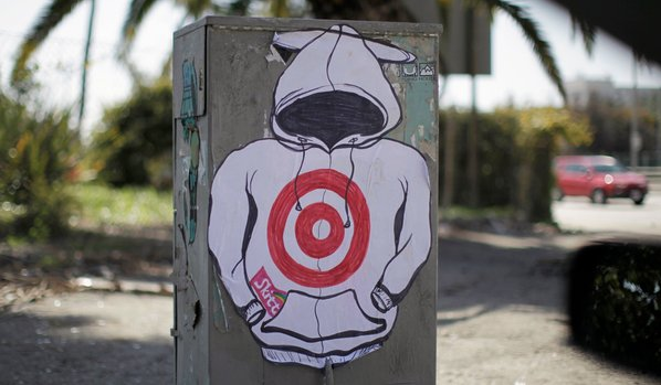 Art on a Santa Monica, Calif., street in reaction to the killing in February of Trayvon Martin, a Florida teenager.